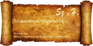 Szappanos Hippolit névjegykártya